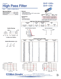 Datasheet BHP-1000 manufacturer Mini-Circuits