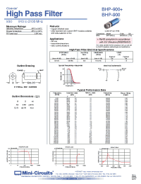 Datasheet BHP-900 manufacturer Mini-Circuits