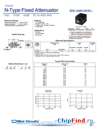 Datasheet BW-40N100W+ manufacturer Mini-Circuits