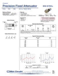 Datasheet BW-N7W5+ manufacturer Mini-Circuits