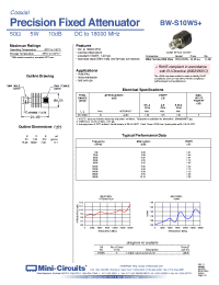 Datasheet BW-S10W5+ manufacturer Mini-Circuits