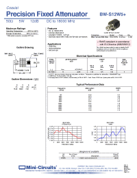 Datasheet BW-S12W5+ manufacturer Mini-Circuits