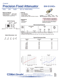 Datasheet BW-S15W2+ manufacturer Mini-Circuits