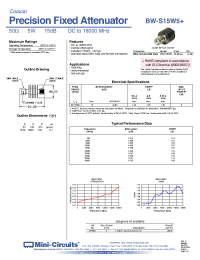 Datasheet BW-S15W5+ manufacturer Mini-Circuits