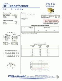 Datasheet FTB-1-6B*A15 manufacturer Mini-Circuits
