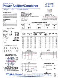 Datasheet JPS-2-1N+ manufacturer Mini-Circuits