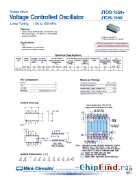 Datasheet JTOS-1550+ manufacturer Mini-Circuits