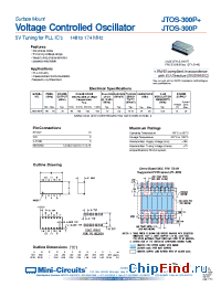 Datasheet JTOS-300P+ manufacturer Mini-Circuits