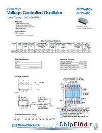 Datasheet JTOS-400+ manufacturer Mini-Circuits
