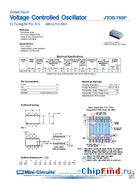 Datasheet JTOS-765P manufacturer Mini-Circuits