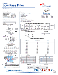 Datasheet LFCN-490 manufacturer Mini-Circuits