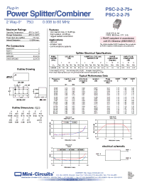 Datasheet PSC-2-2-75+ manufacturer Mini-Circuits