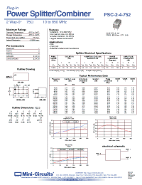 Datasheet PSC-2-4-752 manufacturer Mini-Circuits