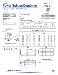 Datasheet PSC-2-5+ manufacturer Mini-Circuits