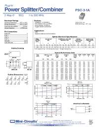 Datasheet PSC-3-1A manufacturer Mini-Circuits
