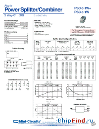 Datasheet PSC-3-1W+ manufacturer Mini-Circuits