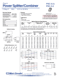 Datasheet PSC-3-2+ manufacturer Mini-Circuits