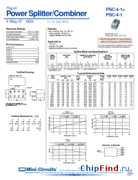 Datasheet PSC-4-1+ manufacturer Mini-Circuits