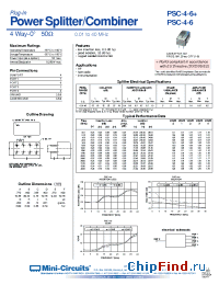 Datasheet PSC-4-6+ manufacturer Mini-Circuits