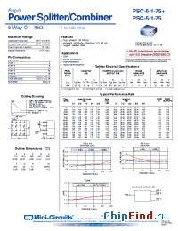 Datasheet PSC-5-1-75+ manufacturer Mini-Circuits