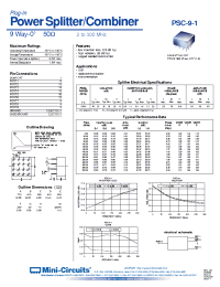 Datasheet PSC-9-1 manufacturer Mini-Circuits