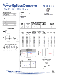 Datasheet PSCQ-2-450 manufacturer Mini-Circuits
