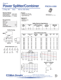 Datasheet PSCQ-2-550 manufacturer Mini-Circuits