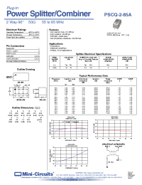 Datasheet PSCQ-2-85A manufacturer Mini-Circuits
