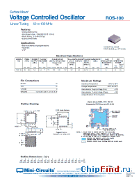 Datasheet ROS-100 manufacturer Mini-Circuits