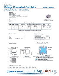 Datasheet ROS-1600PV manufacturer Mini-Circuits