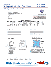 Datasheet ROS-205PV+ manufacturer Mini-Circuits