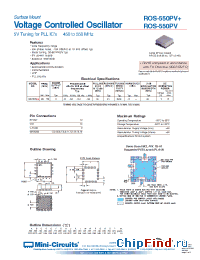 Datasheet ROS-550PV+ manufacturer Mini-Circuits