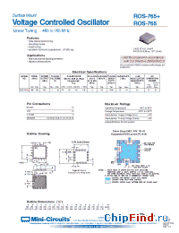 Datasheet ROS-765+ manufacturer Mini-Circuits