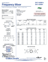 Datasheet SKY-60MH+ manufacturer Mini-Circuits