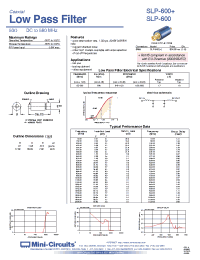 Datasheet SLP-600 manufacturer Mini-Circuits