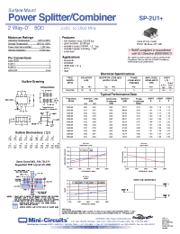 Datasheet SP-2U1+ manufacturer Mini-Circuits