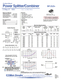 Datasheet SP-2U2+ manufacturer Mini-Circuits