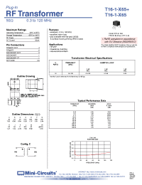 Datasheet T16-1-X65+ manufacturer Mini-Circuits