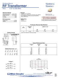 Datasheet T2-613-1+ manufacturer Mini-Circuits