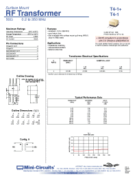 Datasheet T4-1+ manufacturer Mini-Circuits