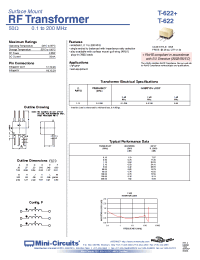 Datasheet T-622+ manufacturer Mini-Circuits