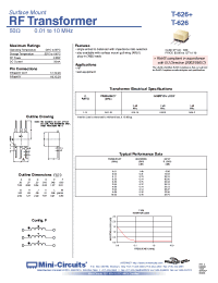 Datasheet T-626+ manufacturer Mini-Circuits