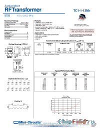 Datasheet TC1-1-13M+ manufacturer Mini-Circuits