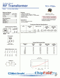 Datasheet TC1-1TG2+ manufacturer Mini-Circuits