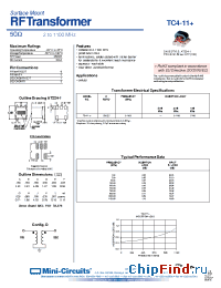 Datasheet TC4-11+ manufacturer Mini-Circuits