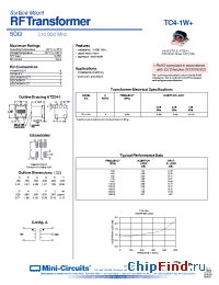 Datasheet TC4-1W+ manufacturer Mini-Circuits