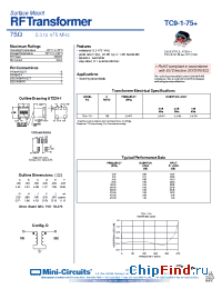 Datasheet TC9-1-75+ manufacturer Mini-Circuits