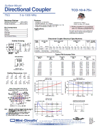 Datasheet TCD-10-4-75+ manufacturer Mini-Circuits
