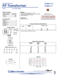 Datasheet TCM3-1T+ manufacturer Mini-Circuits