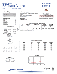 Datasheet TTCM4-4+ manufacturer Mini-Circuits